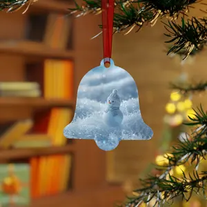 Snowman Bell Metal Ornament – Cute Winter Holiday Tree Decoration