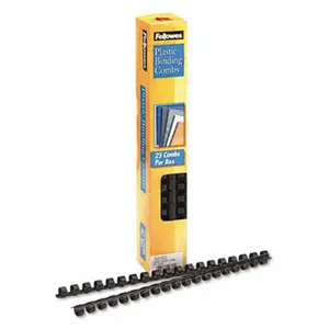 Fellowes  Plastic Comb Bindings 3/8 55-Sheet Capacity Black 25 per Pack