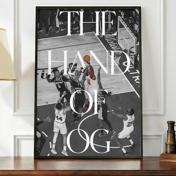 Champions New York Knicks The Hand of OG Poster  NBA Finals Game 4 Poster  OG Anunoby Hand of God Aesthetic  Modern Editorial Poster