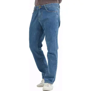 COEVLAS Club Men's Straight Leg 5-Pocket Jeans with Zipper & Button Relaxed Fit Workwear Flex Cotton Denim Regular Fit for Business & Everyday