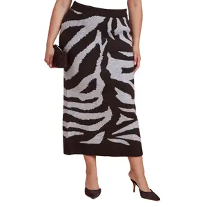 ELOQUII Women's Plus Size Intarsia Maxi Skirt