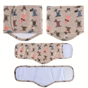 2-Piece Elastic Male Dog Belly Band, Cute Cartoon Washable Diapers, Reusable Anti-Tear Training Underwear, New Style Dog Panties, Puppy Pads