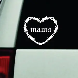 Mama Barb Wire Heart Car Decal Truck Bumper Sticker Window Windshield Vinyl Emo Goth Blegh