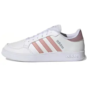 Adidas Neo Breaknet Leather Retro Low-Top Skate Shoes for Women in Pink and White
