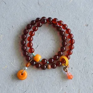 Blood Amber Double-Wrap 'Vitality' Bracelet