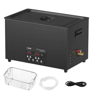 【FathersDayGift】VEVOR Digital Ultrasonic Cleaning Machine with Upgraded Degassing and Gentle Mode,  , Max. 30L 600W 40kHz Industrial Ultrasound Cleaner with Timer and Heater for Retainer Jewelry Tools