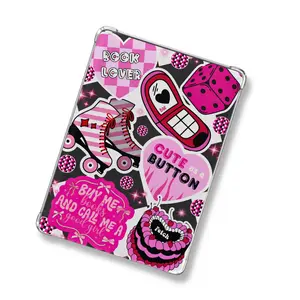 Retro Girly Cute As a Button Retro Kindle Insert for Clear Case | Bookish Accessories