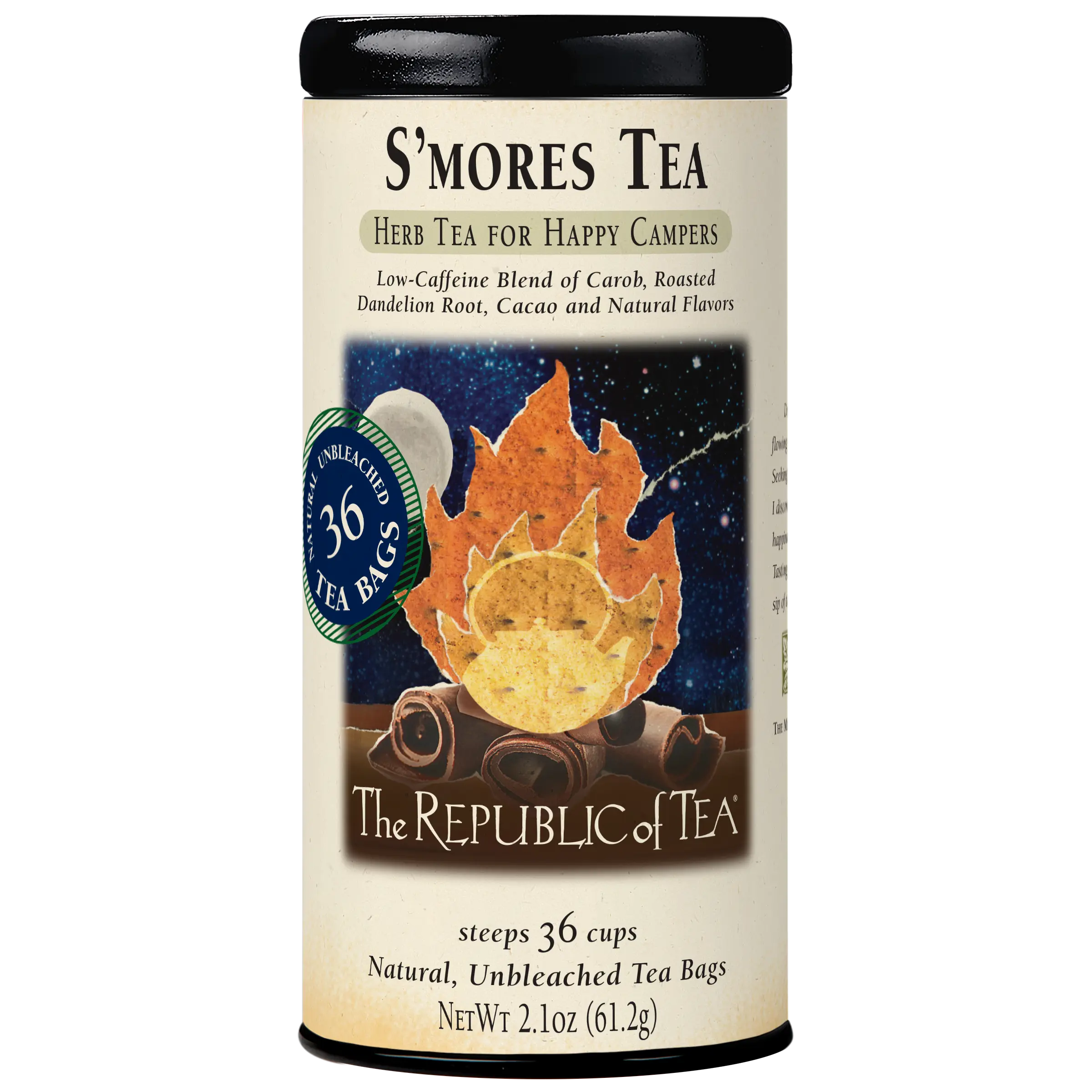 The Republic of Tea – S’mores Herbal Chocolate Tea Tin, 36 Low-Caffeine Tea Bags
