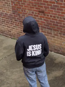 Jesus is King Distressed Heavy Weight Hoodie