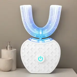 Ultrasonic Electric Toothbrush, U Shaped Automatic Toothbrush for Adults 360° Whole Mouth Toothbrush Whitening IPX7 Waterproof