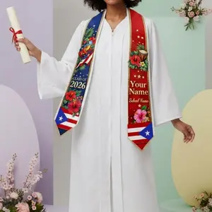 Personalized Puerto Ricans Flag Graduation Sash, Custom Puerto Rico Graduation Stole, Grad Gift for Friend, Daughter Gifts, Class of 2026