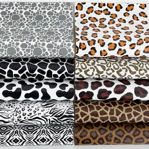 Litchi Texture PU Leather Sheets (20x30 Cm) 10 Piece Set, Leather Lychee Pattern, Leopard Pattern, Ideal for Crafts, Earrings, Phone Cases, Hair Accessories
