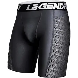 Men Protective Athletic Compression Sliding Shorts with Cup Pocket, Compression Underwear for Baseball Football Lacrosse