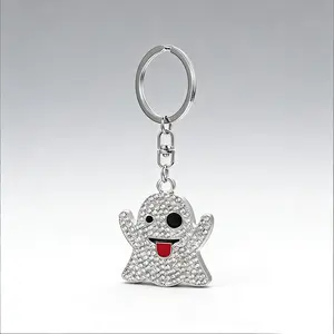 Sparkly Rhinestone Ghost Keychain Cute Crystal Bag Charm Key Ring Stylish Accessory for Bags Keys and Backpacks