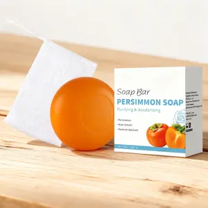 Persimmon Rose Deodorant Body Soap Odor Neutralizing Skin Brightening Deep Hydrating Soothing Refreshing Cleansing Bar with Vitamin E Moisturizing Soap