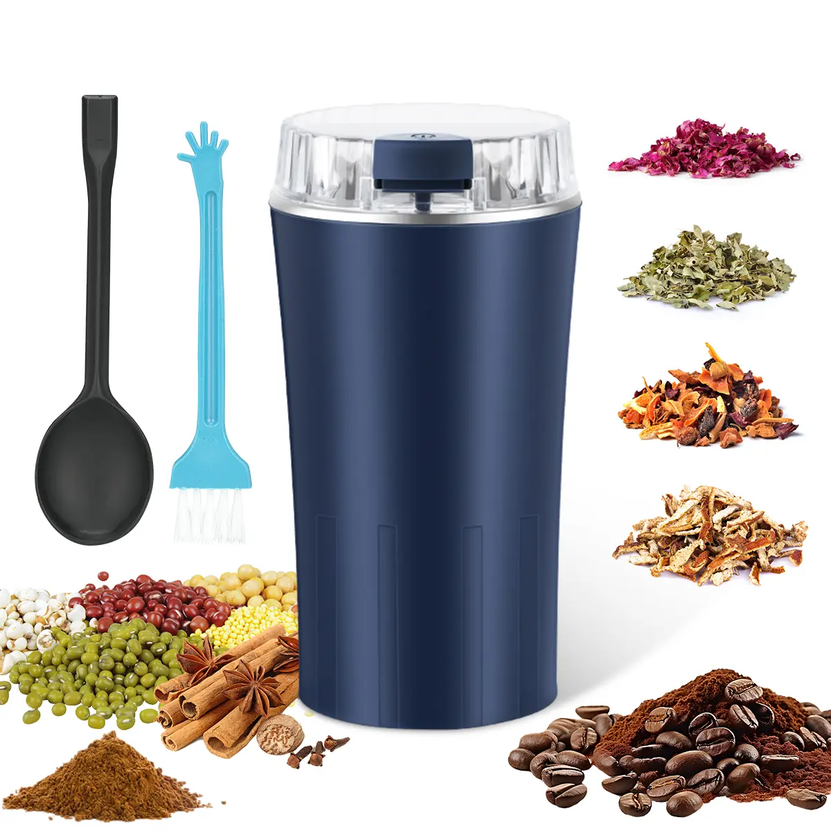 Smart Coffee Grinder for Home Baristas – Powerful Electric Bean & Spice Blender | Dry Grinding Tool for Nuts, Herbs, Grains | Sleek Stainless Steel | Easy-Clean, Multipurpose | Ideal Kitchen Gift for Coffee Lovers & Chefs