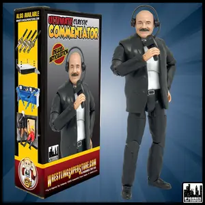 Ultimate Classic Announcer With Deluxe Articulation for WWE & AEW Wrestling Action Figures