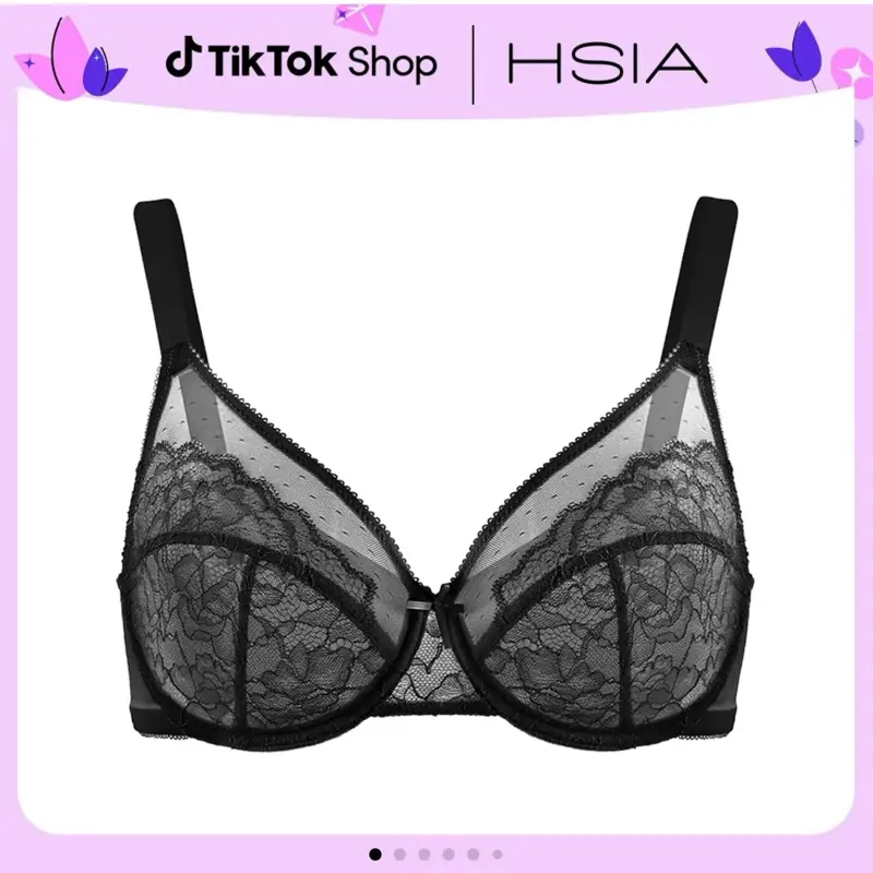 HSIA Enchante Floral Lace Unlined Comfort Non-Padded Full Coverage Plus Size Underwire Bra with Breathable Lace Fabric and Elastic Back Flats - Girls, Sexy, Adjustable, Mesh, Light, Lightweight, Comfortable