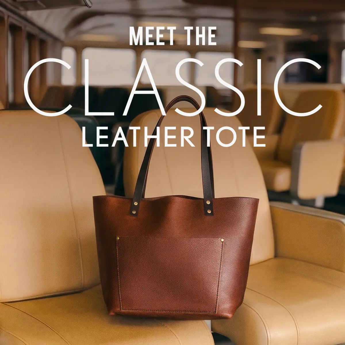 Portland Leather Classic Tote Bag - Real Leather Work & Laptop Bag with Zipper or Open Top