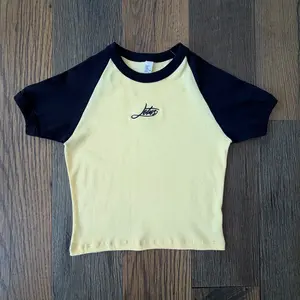Lotus Script Baby Rib Short Sleeve Raglan