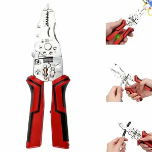 16-in-1 Multi-Function Wire Stripper Pliers with Live Wire Indicator Manual Hand Tool for Cutting Stripping Crimping Twisting & Bending Wires Home Repair Use Compact Portable High-Quality Tools