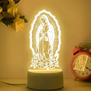 Saint Mary Night Light, Warm LED Table Lamp, USB Powered Illusion Light, Perfect for Religious Gifts, Desktop Decoration, Holiday Presents
