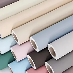 Macaron Peel & Stick Wallpaper - 12 Muted Colors, Eco-Friendly Removable - No Glue, No Residue - for Bedroom, Living Room, TV Wall, Sofa Backdrop (1 Rolls)