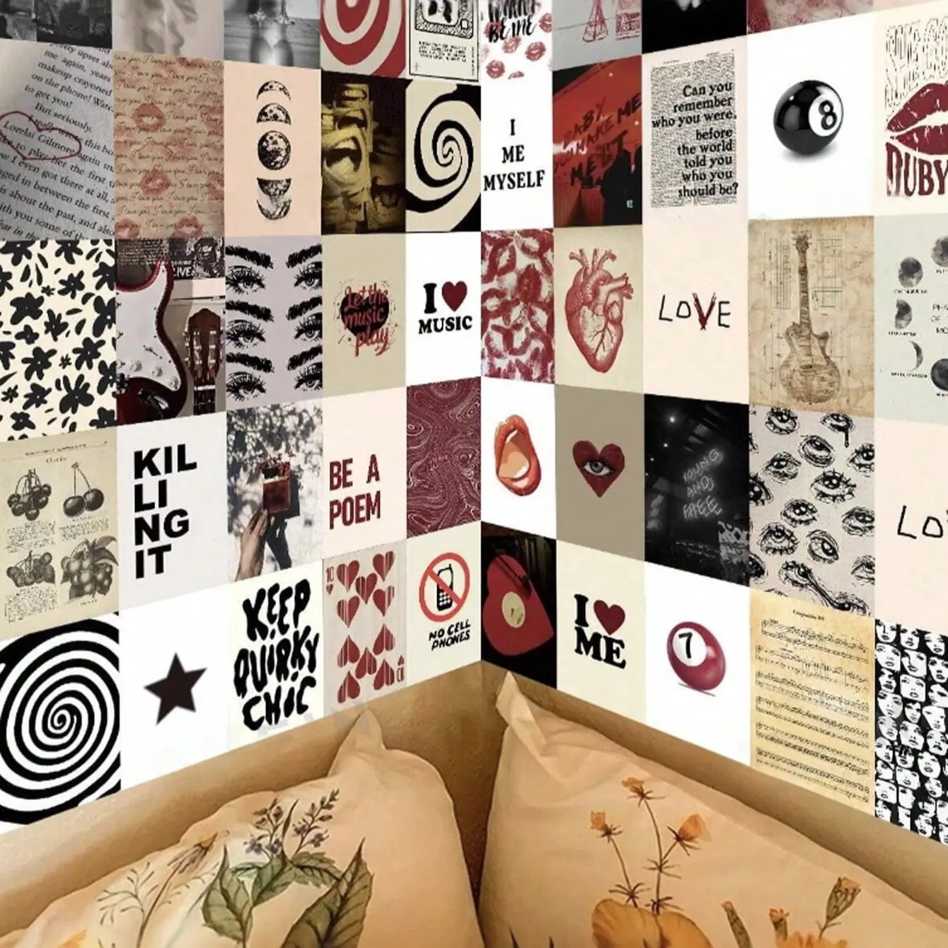 Vintage Sticker Set, Music Wall Art Postcard Kit, Retro Photo Collage Kit, Room Decor Aesthetic Prints, DIY Notebook Phone Case Decals, 1.18-2.36 Inches, Phone Accessory
