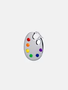 Paint Palette Earrings in Silver