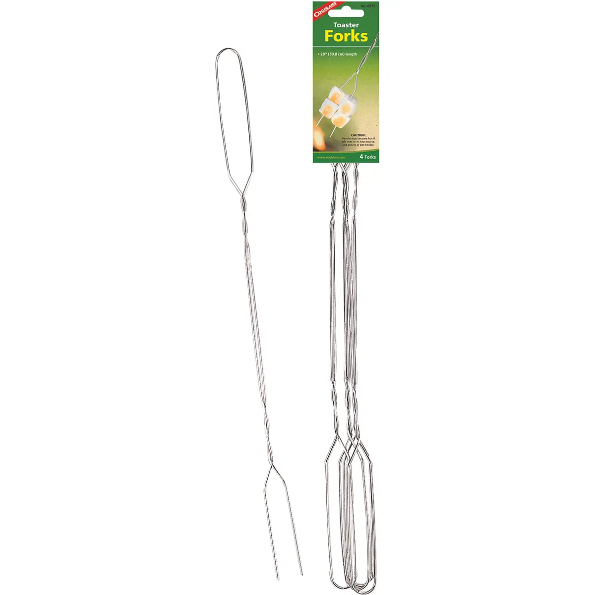 Coghlan's 4-Pack Durable Toaster Forks, 20 Inches Length for Toasting, Campfire Camping Tool for Biking, Beach, Fishing Activities, High Quality, Nickel Plated, Hunting, Outdoor, Rving, Campfire / Bbq Party