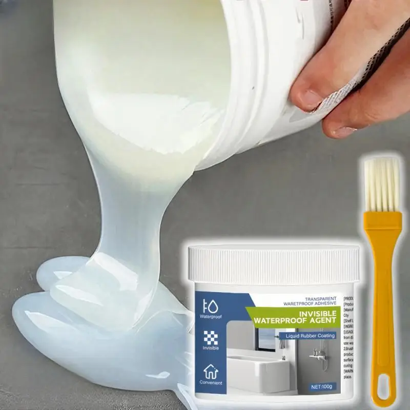 Waterproof Sealant, Clear Nano Sealant with Brush, Water Leakage Capture Repair Tool, Suitable for RV Toilet Leakage, Roof Repair Adhesive, Paintwork