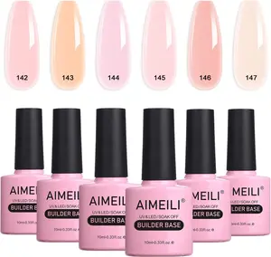 AIMEILI HEMA FREE 8 in 1 6pcs Sheer Color Hard Gel Builder Nail Gel Set6-35 10ml