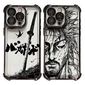 Hot Comic Vagabond Samurai Musashi Miyamoto Painting Transparent Phone Cases For iPhone 17 16 15 14 13 12 11 Promax Pro Air Plus Shockproof Cover Black TPU Casing Protection Best Gifts For Valentine Christmas Birthday Halloween