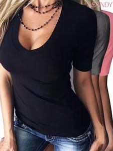 women's plain deep v neck tee, casual fitted short sleeve t-shirt for summer, fit summer clothes women, ladies clothes for daily wear, t-shirts for women, downtown girl clothes, going out tops, womenswear, chic tshirt, everyday