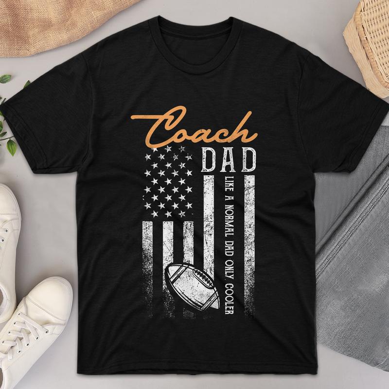 Mens Football Coach Dad Like A Normal Dad Only Cooler USA Flag T-Shirt Breathable Graphic Tee Peak Design Sweatshirt Hoodie