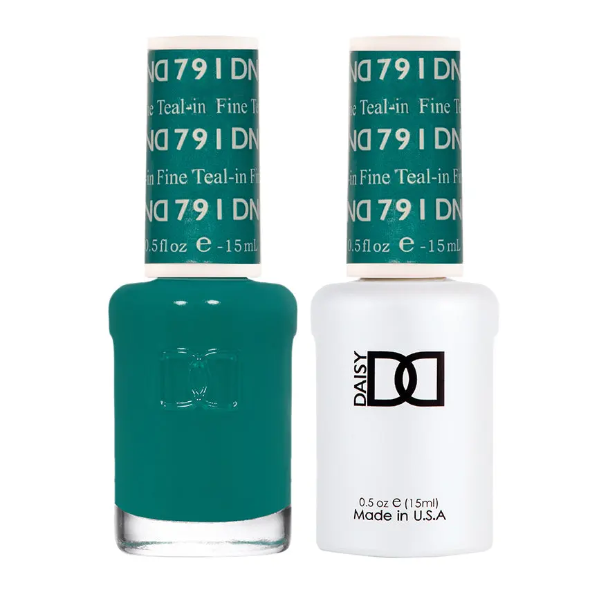 DND Gel & Lacquer Polish #791 Teal-in Fine, UV Gel Nails Polish for At-Home Manicure, Nail Art Supplies