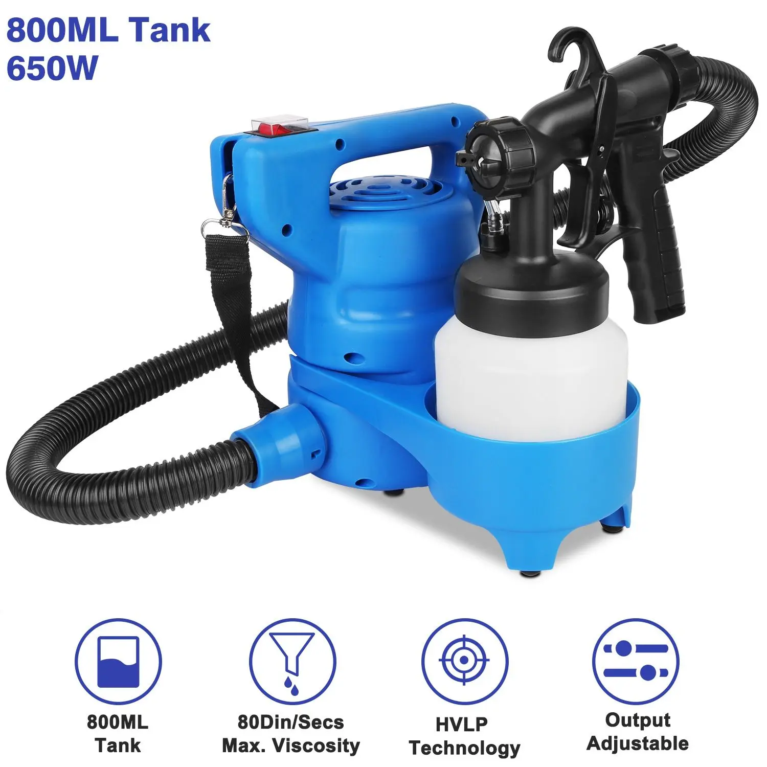 800ML Paint Spray Painter 650W Oil Primer Water Paint Sprayer Machine ...