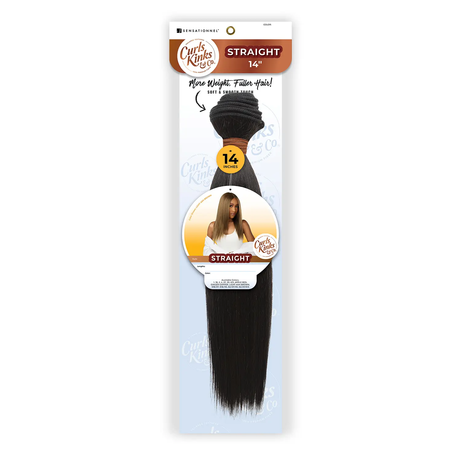 CURLS KINKS&CO Silky Straight Synthetic Hair Weave - Thick Density, Heat Resistant, Unisex, Heat Safe for Sew-ins, Quick Weaves, Ponytails (14"-26"), Braidless DIY Extensions, 18-inch Synthetic Extensions & Pieces, Braidless Sew-In Synthetic Extensions &