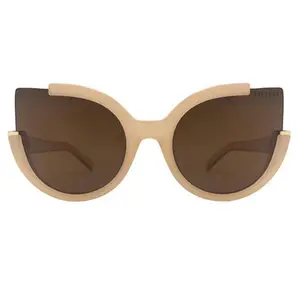 Chloe- Nude - Brown Cat-Eye Sunglasses with UV 400 Protection & Free Carrying Case Hand-Assembled & Imported