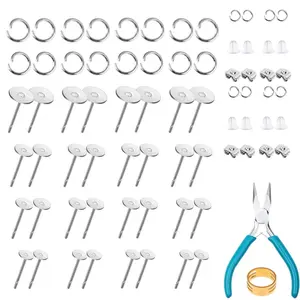 1800Pcs Earring Posts and Backs, Hypoallergenic Earring Studs for Jewelry Making Kit and Butterfly Earring Backs and Rubber Earring Backs with Box (Silver) - Home Improvement.