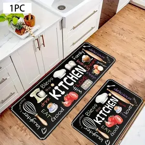 Kitchen Rug 2D Printed Pattern Carpet, Velvet Material, Anti-Slip, Soft Comfortable, Suitable for Bedroom, Living Room, Dining Room, Bathroom, Home Decorative Rug