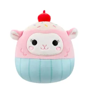 Squishmallows 2025 Easter 8” Lala the Pink Lamb Cupcake with Blue Wrapper Plush
