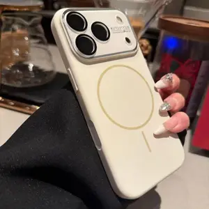 MagSafe Liquid Silicone Case for iPhone 17 16 15 14 13 Pro Max, Large Camera Window Magnetic Cover, Microfiber Lining Shockproof Soft Silicone Protective Phone Case
