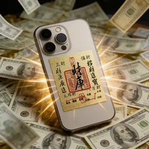 Prosperity sticker keychain — wealth, career, confidence, positive energy, feng shui, improve fortune; Chinese energy jewelry/charm; unisex gift