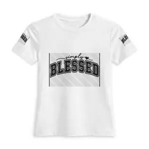 Simply Blessed tee | Women's fitted shirt, script and collegiate varsity design