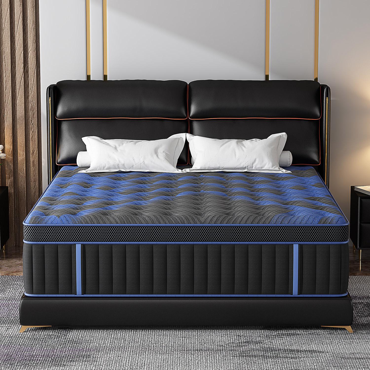 12/14-Inch Twin Full Queen King Memory Mattress with Independent Springs, Provides Pressure Relief, Motion Isolation and Edges Support, Medium Firmness, Breathable , 100 Trials, Spring Mattress in a box ,Gel infuse memory foam