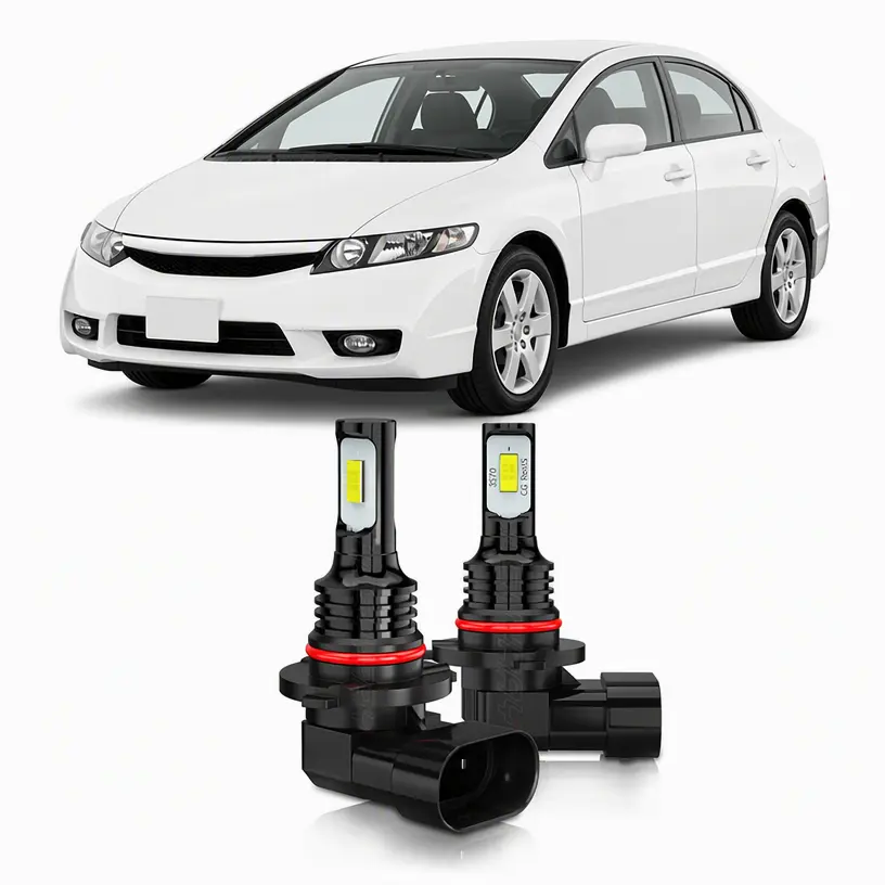 Compatible for Honda Civic Fog Light Bulbs 2008 2009 2010 2011 2012 2013 2014 2015,9005 9006 H10 9145 9140 DRLs Turn Signals Lights for Off Road,Plug and Play,2Packs