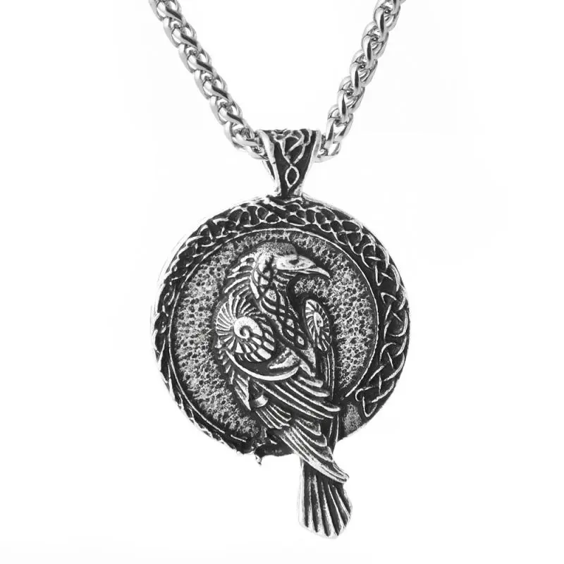 1-Piece Viking Crow Pendant Necklace - Norse Mythology Celtic Blackbird Amulet with Hip Hop Style, Unisex Couple Jewelry for Men & Women, Fashion Statement for Daily Wear & Special Occasions, Perfect Gift for Mythology Lovers