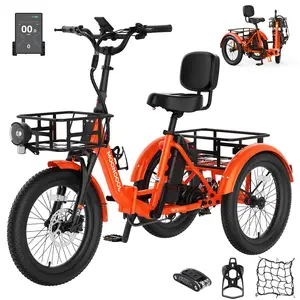 MOONCOOL TK2 Electric Bike with Horn Function 500W Peak Power 48V 15Ah Battery 35-60 Miles Range 15.5mph Speed LED Lights City Commute