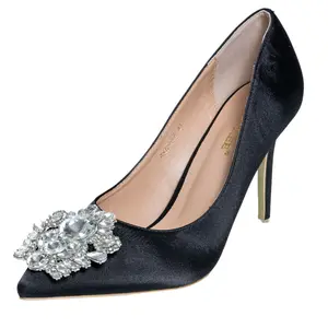 Embellished Satin Heels